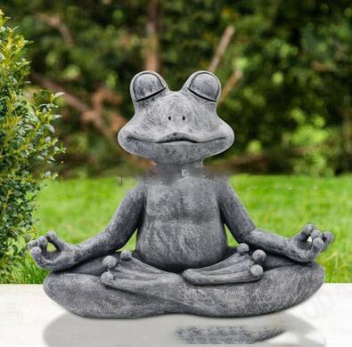 Zen Frog Meditation Statue – Relaxing Yoga Garden Decor Figurine | Resin Outdoor Ornament for Patio, Lawn & Home Decoration