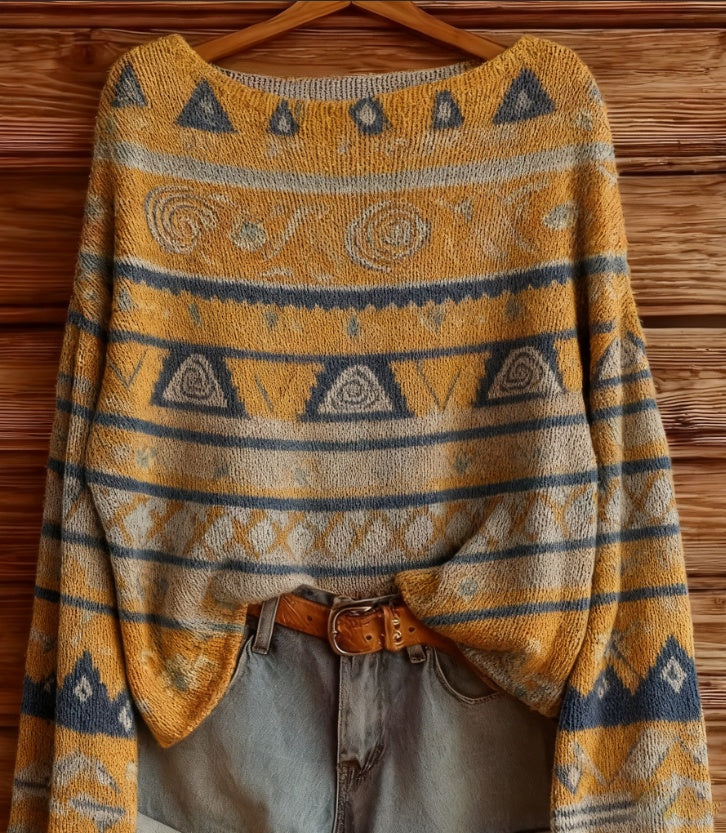 Women’s Retro-Style Long Sleeve Top Vintage Inspired Blouse for Casual Chic