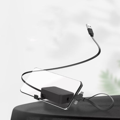 4-in-1 Retractable Charging Cable with Phone Stand – Macaron-Style USB Data Cable for iPhone, Type-C & Micro Devices | Fast-Charge Storage Box Design