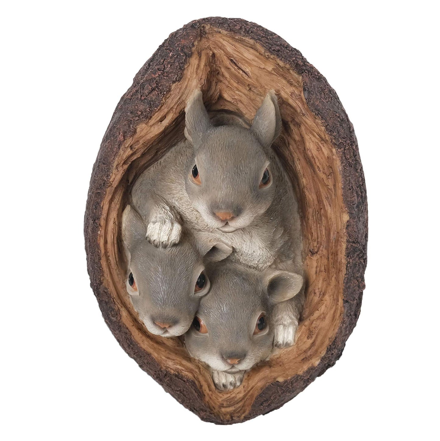 Cute Squirrel Family in Walnut Shell Figurine – Handcrafted Resin Woodland Animal Ornament for Home & Garden Decor, Perfect Gift for Nature Lovers