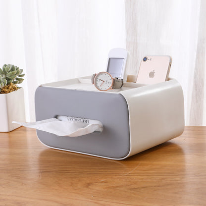 Tissue Box Organizer, Multifunction Storage Holder  Cosmetic Makeup Organizer