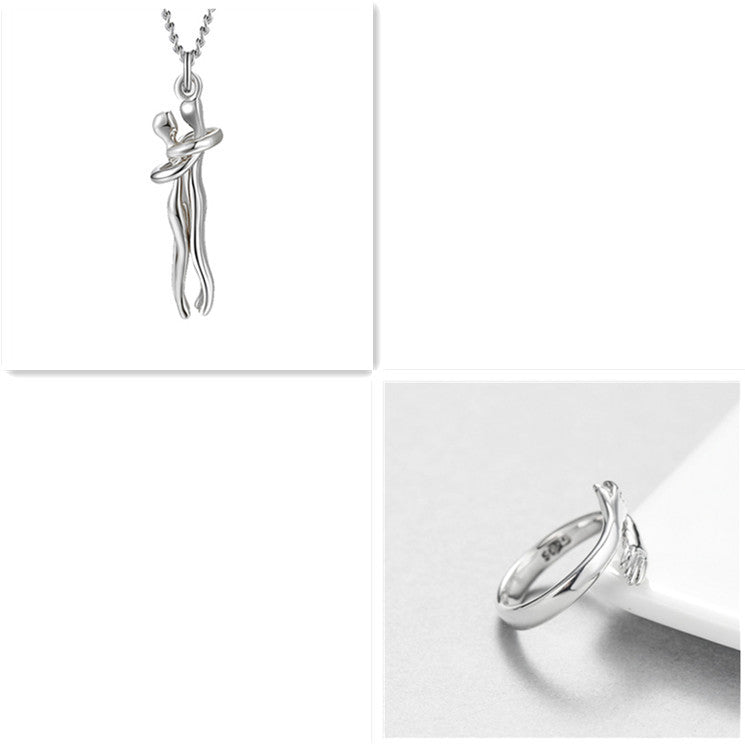 Unisex ‘Love Hug’ Necklace Couple Clavicle Chain, Simple Elegant Gift for Him & Her