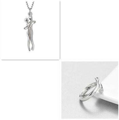 Unisex ‘Love Hug’ Necklace Couple Clavicle Chain, Simple Elegant Gift for Him & Her