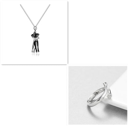 Unisex ‘Love Hug’ Necklace Couple Clavicle Chain, Simple Elegant Gift for Him & Her