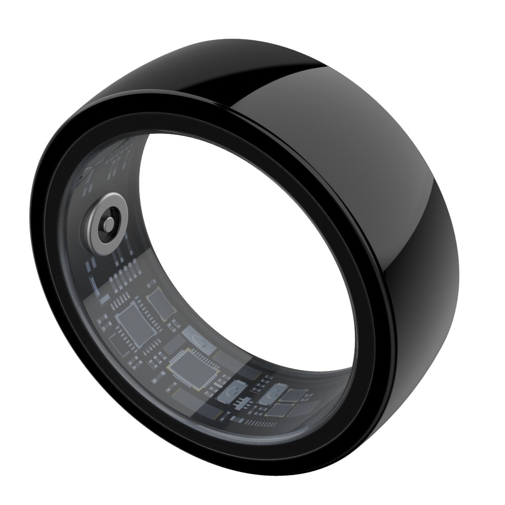 Smart Ring R500 – Sleek Black Wearable with Health & Fitness Tracking, Heart Rate & SpO₂ Monitor, Sleep & Activity Insights