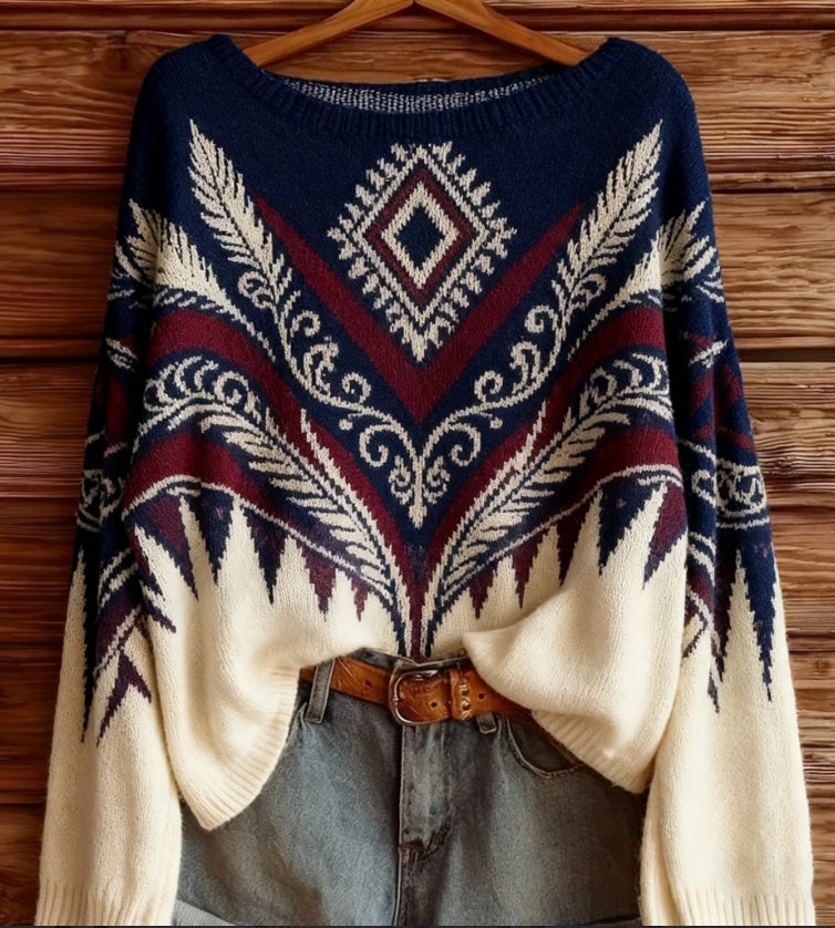 Women’s Retro-Style Long Sleeve Top Vintage Inspired Blouse for Casual Chic