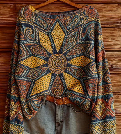 Women’s Retro-Style Long Sleeve Top Vintage Inspired Blouse for Casual Chic