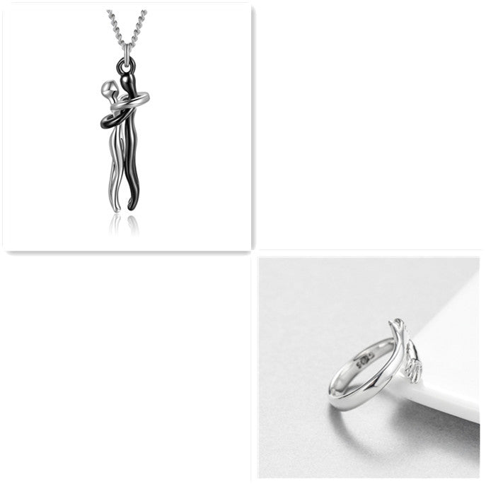 Unisex ‘Love Hug’ Necklace Couple Clavicle Chain, Simple Elegant Gift for Him & Her