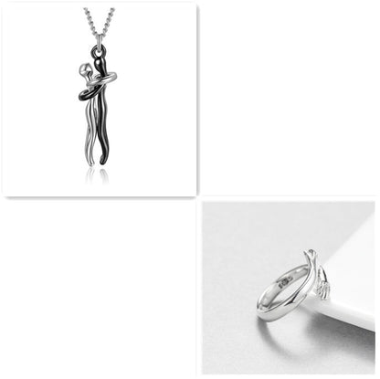 Unisex ‘Love Hug’ Necklace Couple Clavicle Chain, Simple Elegant Gift for Him & Her