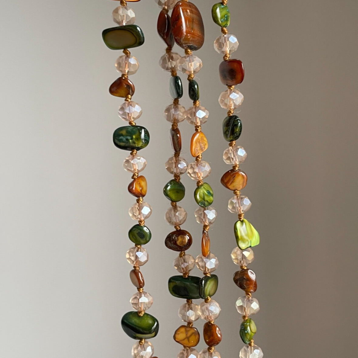 Retro Bohemian Colorful Shell Beaded Double Layer Necklace