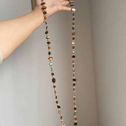 Retro Bohemian Colorful Shell Beaded Double Layer Necklace