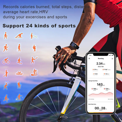 Next-Gen Health Smart Ring – 24/7 Heart Rate, Blood Oxygen & HRV Monitor, Sleep & Step Tracker, IP68 Waterproof, iPhone + Android Compatible, No Subscription