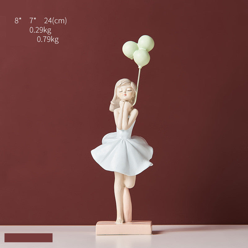Art Balloon Girl Statues Banksy Flying Balloon Girl Sculpture Resin Craft Home Decoration Living Room Decoration