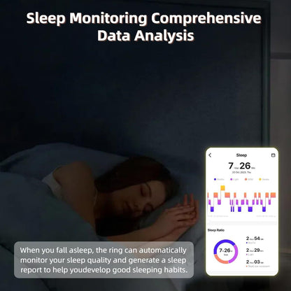 2025 Rose-Gold Diamond Smart Ring – Elegant Health & Fitness Tracker with Heart-Rate, SpO₂, HRV, Sleep & Step Monitoring (iPhone & Android Compatible, No Subscription)