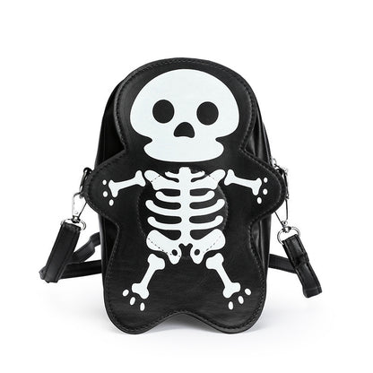 Halloween Skull Shoulder Bag Y2K Fashion Funny Cute Messenger Crossbody Bags Women Small Phone Bag