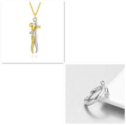 Unisex ‘Love Hug’ Necklace Couple Clavicle Chain, Simple Elegant Gift for Him & Her