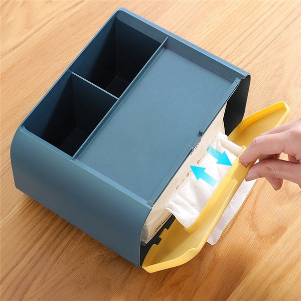 Tissue Box Organizer, Multifunction Storage Holder  Cosmetic Makeup Organizer
