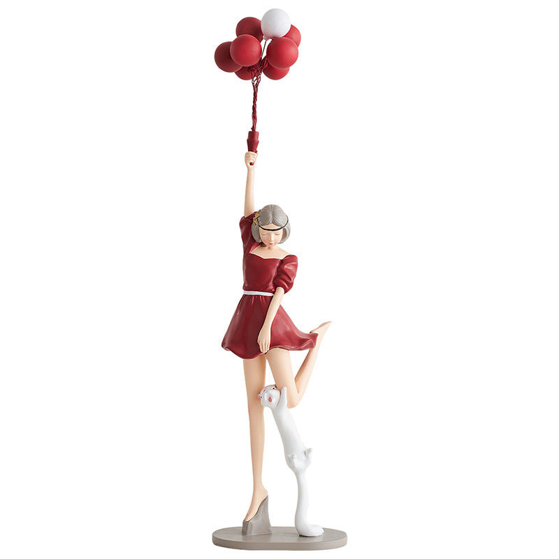 Art Balloon Girl Statues Banksy Flying Balloon Girl Sculpture Resin Craft Home Decoration Living Room Decoration
