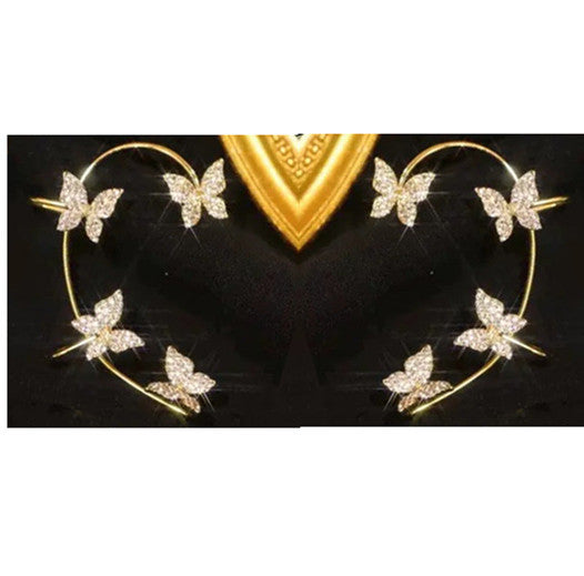 Fashion Butterfly Ear Clip & Ear-Hook Earrings Stylish Women’s Jewellery