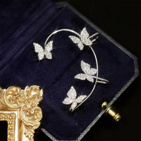 Fashion Butterfly Ear Clip & Ear-Hook Earrings Stylish Women’s Jewellery