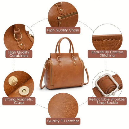 Women's Multifunctional Leather Shoulder Bag Handbag