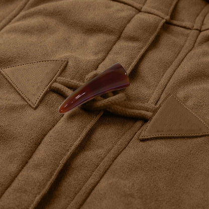 Women’s Sherpa-Lined Duffel Toggle Coat with Hood Warm Winter Fleece Jacket