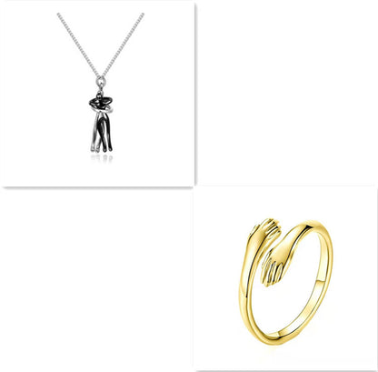 Unisex ‘Love Hug’ Necklace Couple Clavicle Chain, Simple Elegant Gift for Him & Her