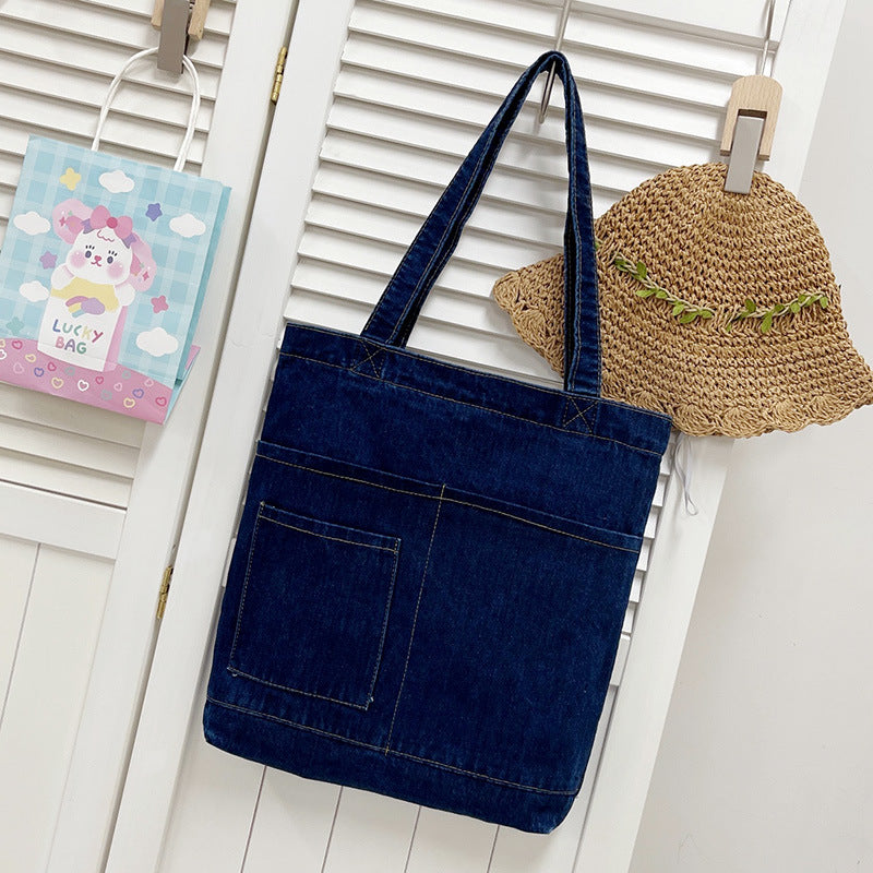Women's Simple All-match Shoulder Denim Handbag