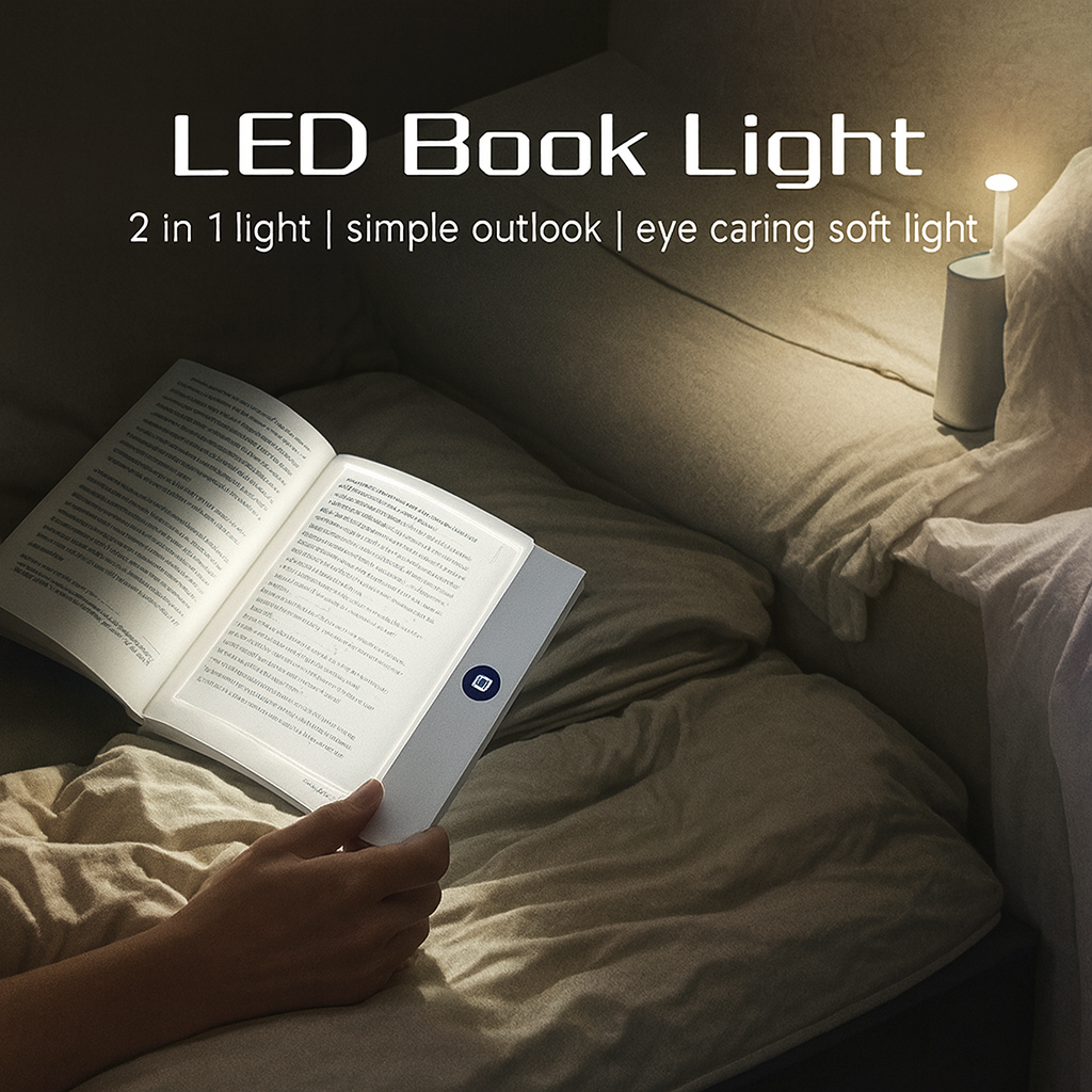 Read Comfortably Anytime – Rechargeable LED Book Light with Adjustable Brightness