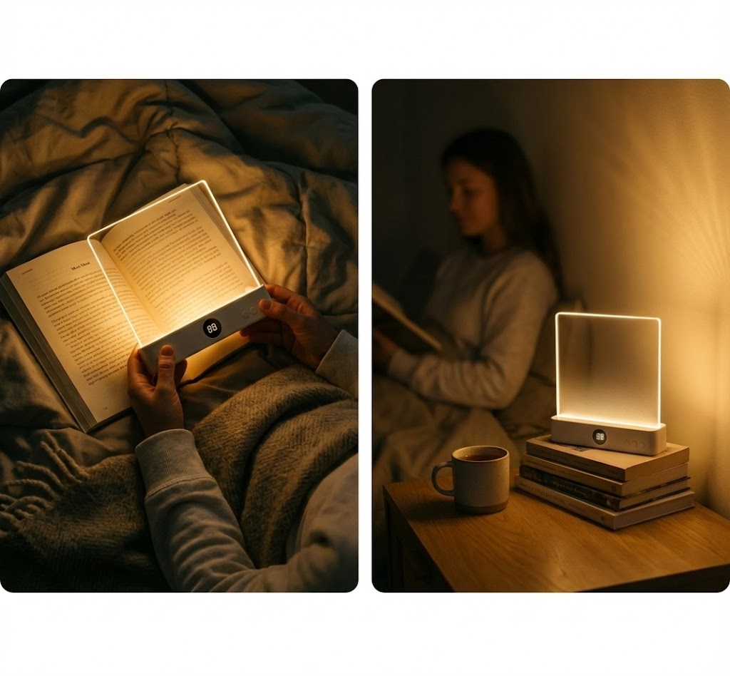 Read Comfortably Anytime – Rechargeable LED Book Light with Adjustable Brightness