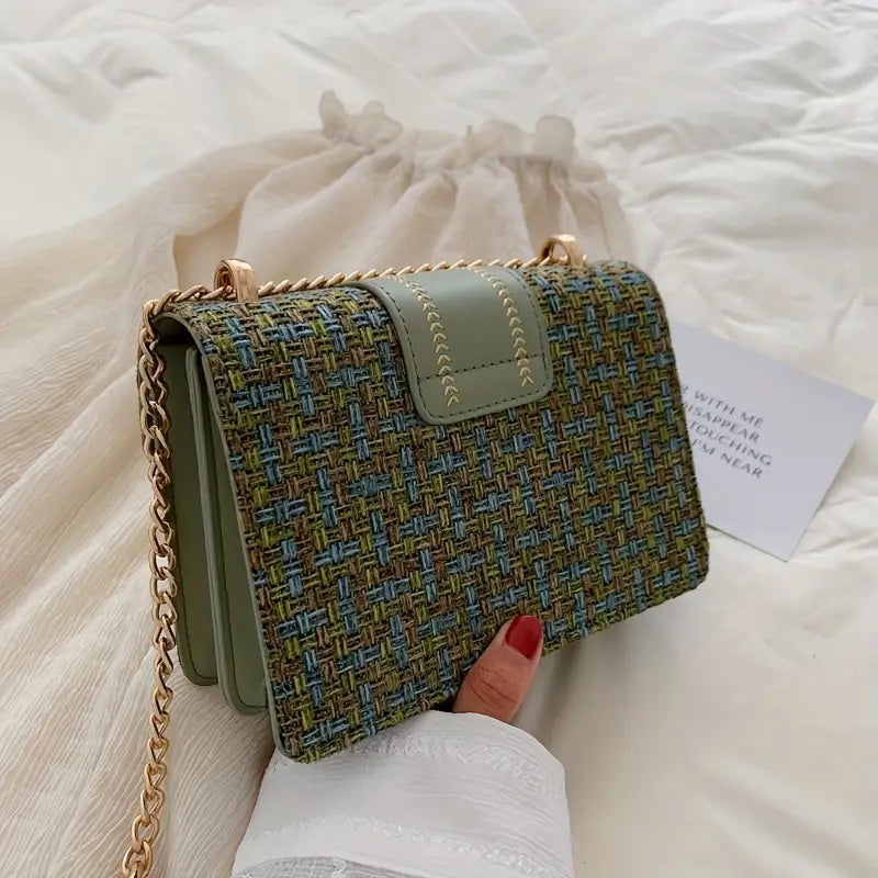 PU Crossbody Bag, Small Fragrance Style, Women's Shoulder Bag, Sense Of Luxury, Emotional Chain Small Bag