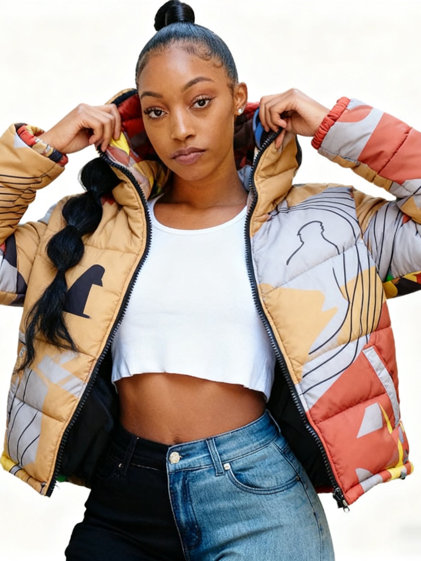 Women’s Short Warm Coat – Fashionable Casual Cardigan-Style Colourful Parka Jacket