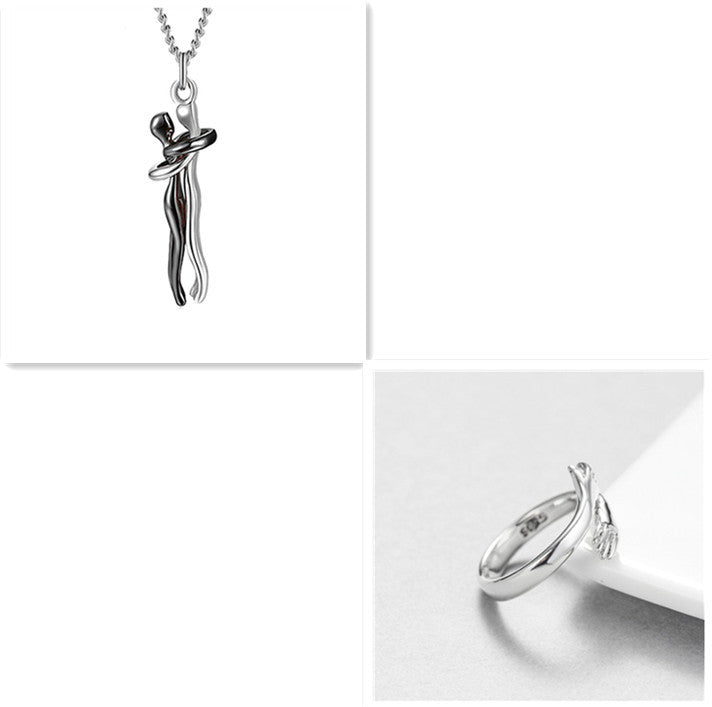 Unisex ‘Love Hug’ Necklace Couple Clavicle Chain, Simple Elegant Gift for Him & Her