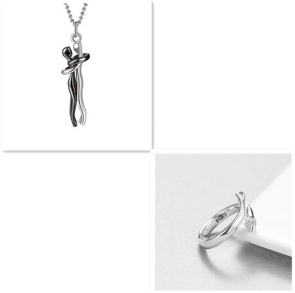Unisex ‘Love Hug’ Necklace Couple Clavicle Chain, Simple Elegant Gift for Him & Her