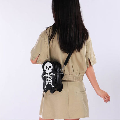 Halloween Skull Shoulder Bag Y2K Fashion Funny Cute Messenger Crossbody Bags Women Small Phone Bag