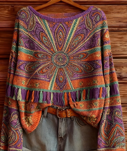 Women’s Retro-Style Long Sleeve Top Vintage Inspired Blouse for Casual Chic