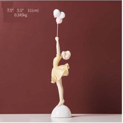 Art Balloon Girl Statues Banksy Flying Balloon Girl Sculpture Resin Craft Home Decoration Living Room Decoration