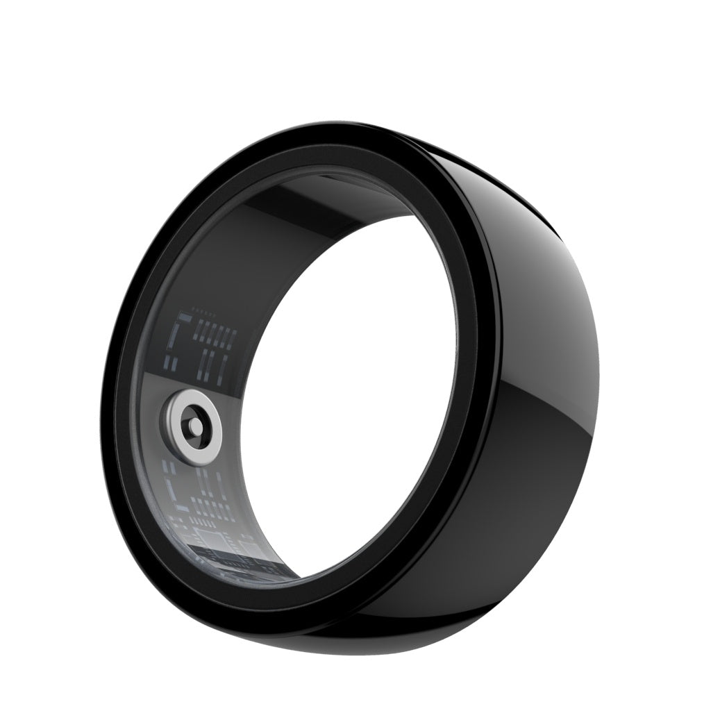 Smart Ring R500 – Sleek Black Wearable with Health & Fitness Tracking, Heart Rate & SpO₂ Monitor, Sleep & Activity Insights